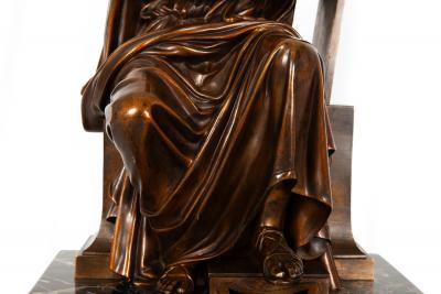 Antique French Bronze Sculpture of Philosopher Zeno of Elea by Eugene Laurent