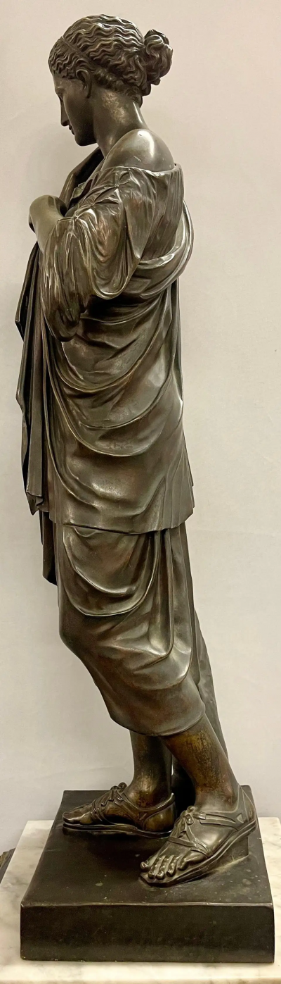 Antique French Bronze Statue Signed Reduction Sauvage 19th C 