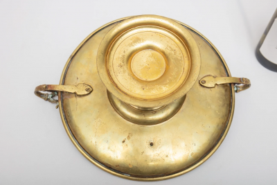 Antique French Bronze Tazza Card Receiver W Cherubs Putti