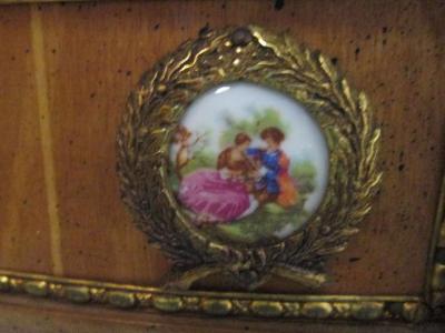 Antique French Coffee Table with Porcelain Sevres Plaques