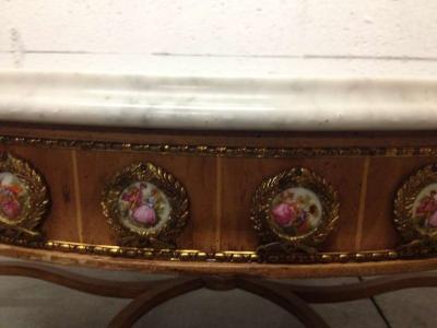 Antique French Coffee Table with Porcelain Sevres Plaques