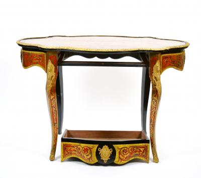 Antique French Continental Bronze Ormolu Mounted Boulle Style Desk Center Table