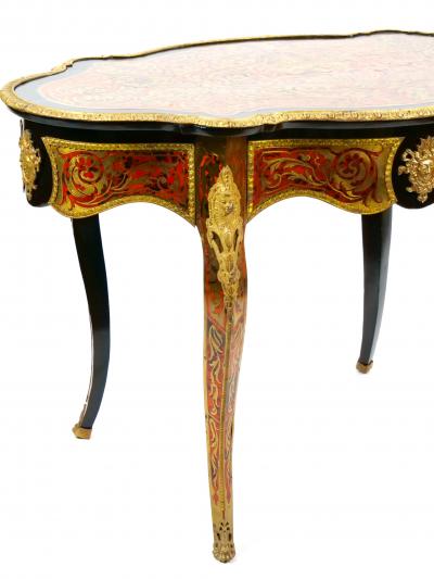 Antique French Continental Bronze Ormolu Mounted Boulle Style Desk Center Table