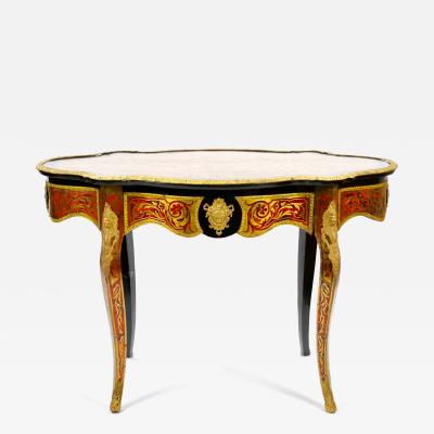 Antique French Continental Bronze Ormolu Mounted Boulle Style Desk Center Table