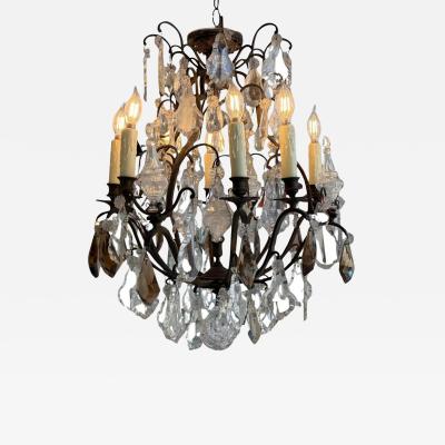 Antique French Crystal 8 Light Chandelier