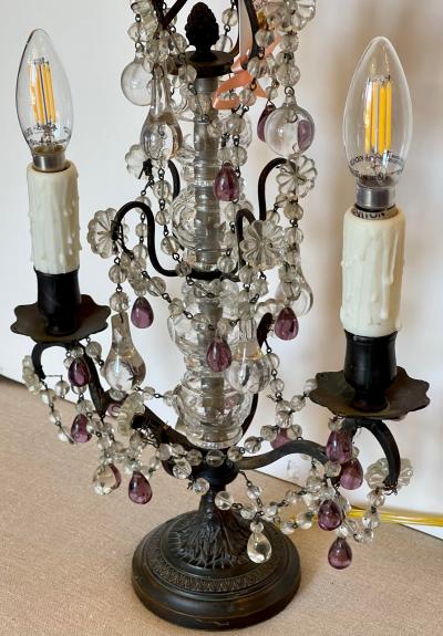 Antique French Crystal Murano Glass Girandole