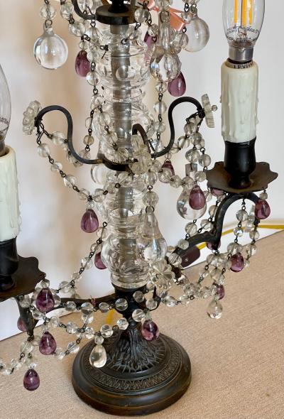 Antique French Crystal Murano Glass Girandole