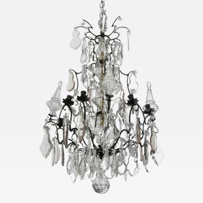 Antique French Crystal and Bronze Chandelier