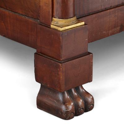 Antique French Empire Style Mahogany and Gilt Bronze Couch