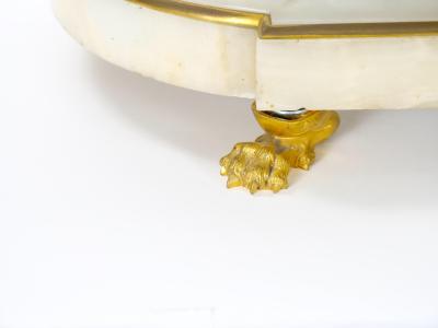 Antique French Gilt Bronze Ormolu Mounted Onyx Figural Mantel Clock Circa 1815