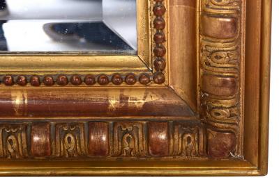 Antique French Gold Leaf Gilt Louis Philippe Style Mirror with Crest 