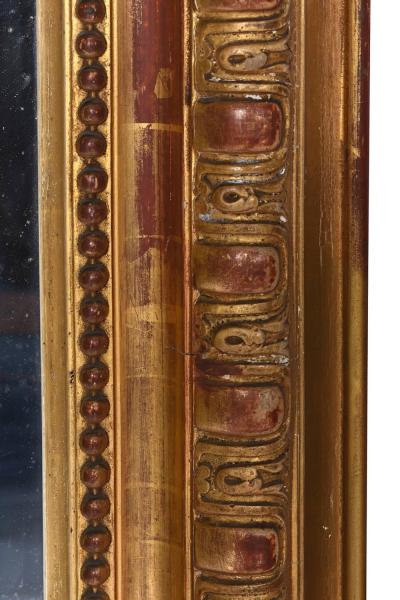 Antique French Gold Leaf Gilt Louis Philippe Style Mirror with Crest 