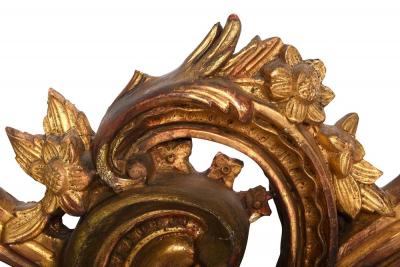 Antique French Gold Leaf Gilt Louis Philippe Style Mirror with Crest 