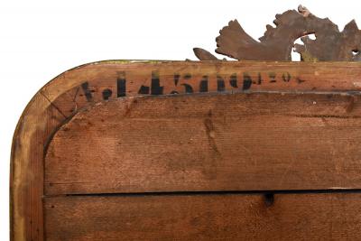 Antique French Gold Leaf Gilt Louis Philippe Style Mirror with Crest 