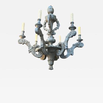 Antique French Gray Louis XVI Style Chandelier