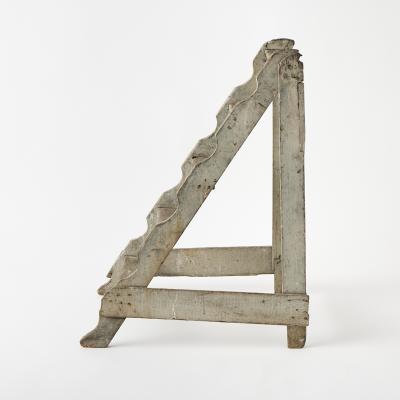 Antique French Library Ladder 19th Century Original Paint