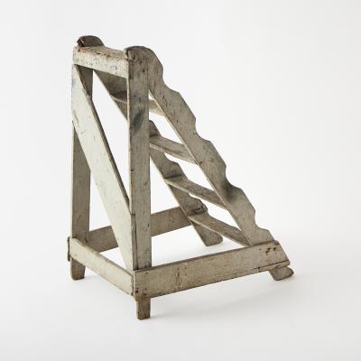 Antique French Library Ladder 19th Century Original Paint