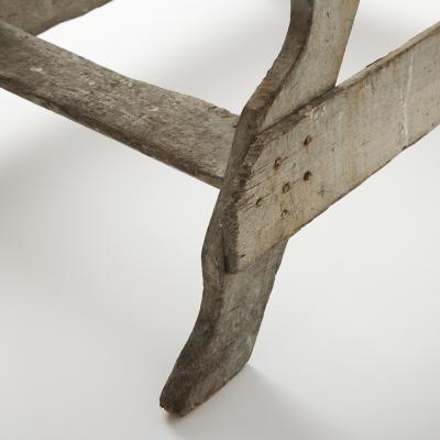 Antique French Library Ladder 19th Century Original Paint