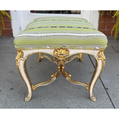 Antique French Louis XV Style Ottoman Footstool Bench 1 of 2