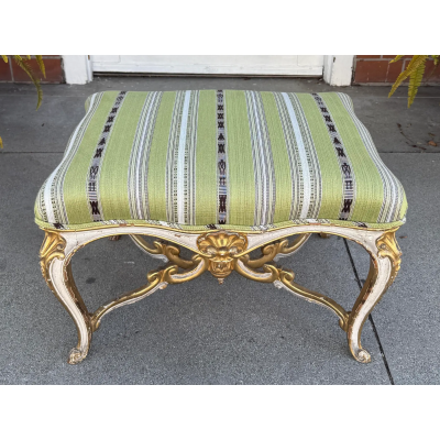 Antique French Louis XV Style Ottoman Footstool Bench 1 of 2