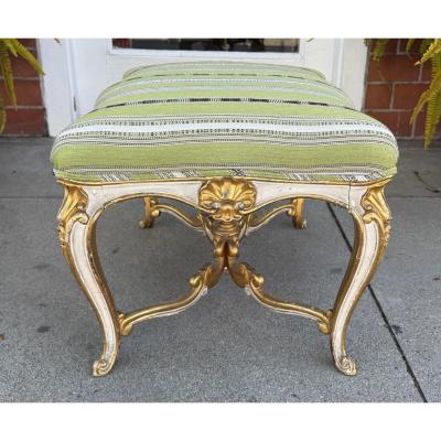 Antique French Louis XV Style Ottoman Footstool Bench