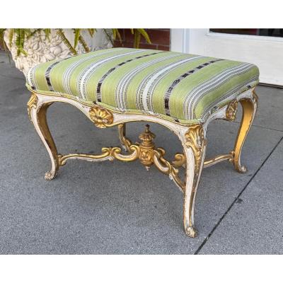 Antique French Louis XV Style Ottoman Footstool Bench