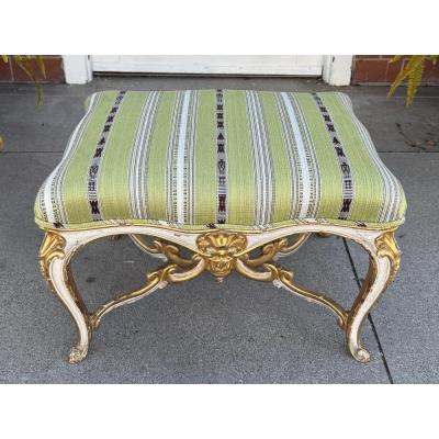 Antique French Louis XV Style Ottoman Footstool Bench