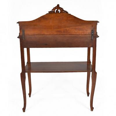 Antique French Louis XV Walnut Marble Top Server Buffet