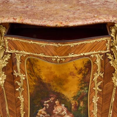 Antique French Louis XV style ormolu and Vernis Martin mounted cabinet