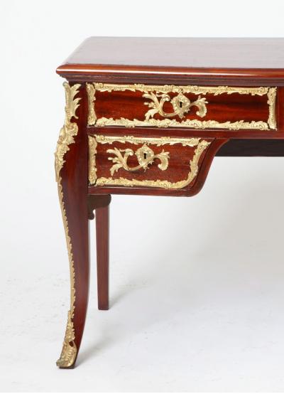 Antique French Louis XVI Style Mahogany Bureau Plat with Ormolu Bronze Mounts