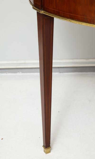 Antique French Mahogany Oval Marble Top Bouillote Table on Tapered Legs