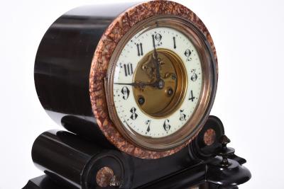 Antique French Marble and Bronze Mantle Clock