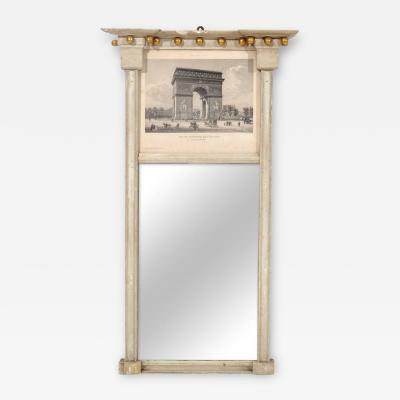 Antique French Mirror Vues De Pasris Arc De Triomphe 19TH Century