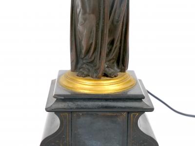 Antique French Napoleon III Gilt Bronze Marble Candelabra Lamps