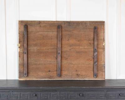 Antique French Neoclassical Painted Wooden Panel with Figural Relief