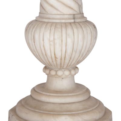 Antique French Neoclassical alabaster pedestal