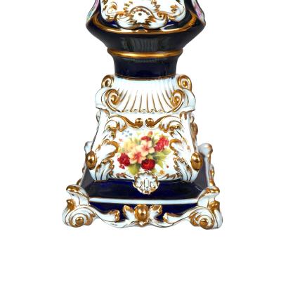 Antique French Old Paris Enameled Gilt Decorated Porcelain Urn Vases 19th Cent