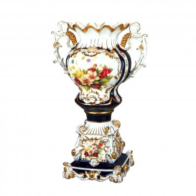 Antique French Old Paris Enameled Gilt Decorated Porcelain Urn Vases 19th Cent