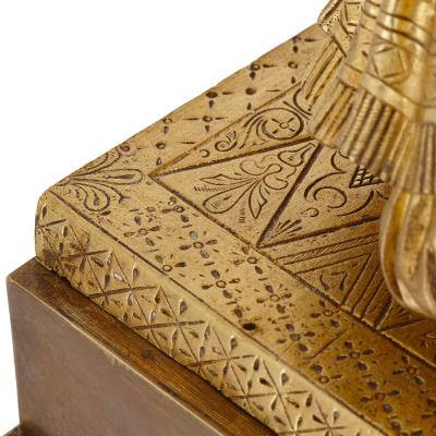 Antique French Orientalist style ormolu mantel clock