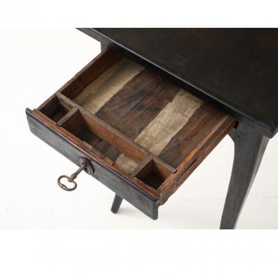 Antique French Painted Side Table with Key