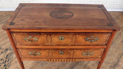 Antique French Parquetry Commode in the Neoclassic Manner