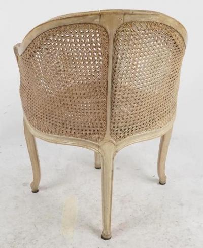 Antique French Provincial Bleached Mahogany Double Cane Corner Chair