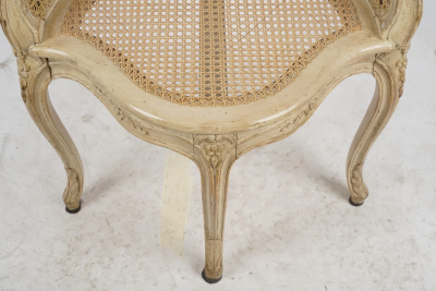 Antique French Provincial Bleached Mahogany Double Cane Corner Chair