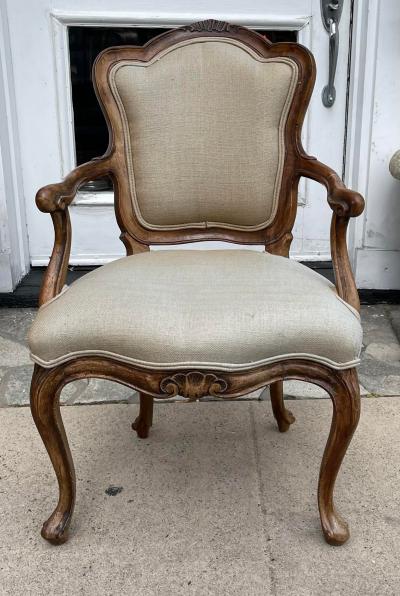 Antique French Provincial Style Petit Fauteuil Arm Chairs a Pair