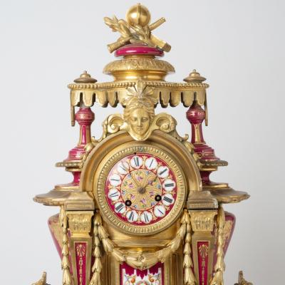 Antique French S vres Porcelain and Gilt Bronze Ormolu Mounted Clock