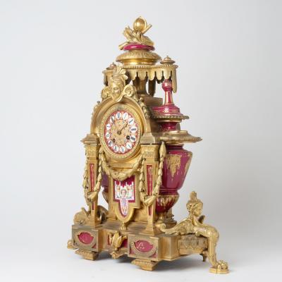 Antique French S vres Porcelain and Gilt Bronze Ormolu Mounted Clock