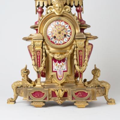 Antique French S vres Porcelain and Gilt Bronze Ormolu Mounted Clock