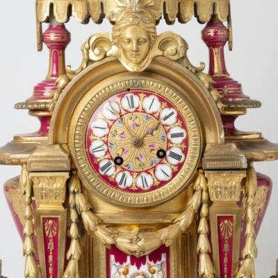 Antique French S vres Porcelain and Gilt Bronze Ormolu Mounted Clock
