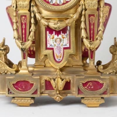 Antique French S vres Porcelain and Gilt Bronze Ormolu Mounted Clock