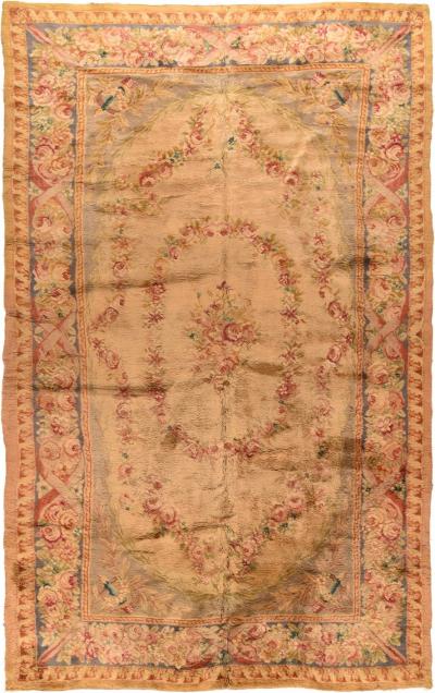 Antique French Savonnerie Rug 9 9 x 16 0 